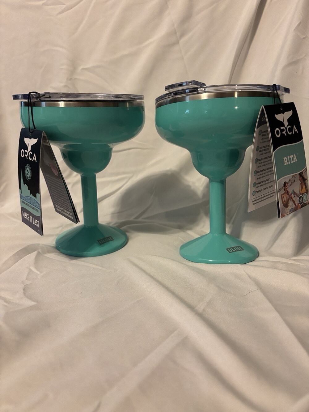 ORCA TINI - 13oz Stainless Steel Insulated Martini Cup -turquoise - Set of 2
